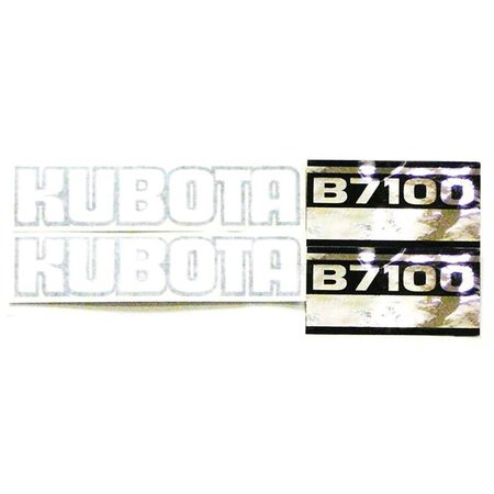 Black, White, And Silver Tractor Hood Decal Set Fits Kubota Tractor B7100 -  AFTERMARKET, MAE30-0075